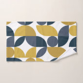 Abstraktes Navy-Senf-Geometrisches Muster Badhandtuch Set (Handtuch)