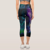 Abstraktes NebelFraktal Capri Leggings (Rückseite)