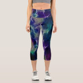Abstraktes NebelFraktal Capri Leggings (Vorderseite)