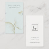 ABSTRAKTES NECKLACE-DISPLAY-LOGO, SOFT AQUA BLUE G VISITENKARTE (Vorne/Hinten)