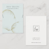 ABSTRAKTES NECKLACE-DISPLAY-LOGO, SOFT AQUA BLUE G VISITENKARTE (Vorne/Hinten)