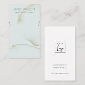 ABSTRAKTES NECKLACE-DISPLAY-LOGO, SOFT AQUA BLUE G VISITENKARTE (Vorne/Hinten)