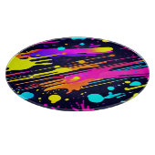 Abstraktes Neon-Farbtupdesign Schneidebrett (Ecke)