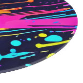 Abstraktes Neon-Farbtupdesign Schneidebrett (Ecke)