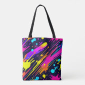 Abstraktes Neon-Farbtupdesign Tasche (Rückseite)