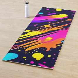 Abstraktes Neon-Farbtupdesign Yogamatte