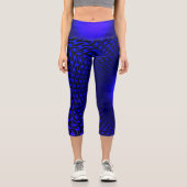 Abstraktes Neon Light Geometric Stardesign Capri Leggings (Vorderseite)