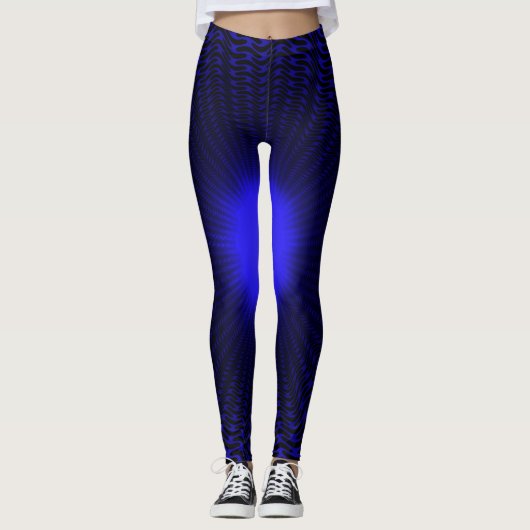 Abstraktes Neon Light Geometric Stardesign Leggings (Vorderseite)