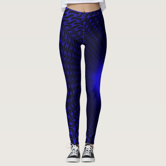Abstraktes Neon Light Geometric Stardesign Leggings (Vorderseite)