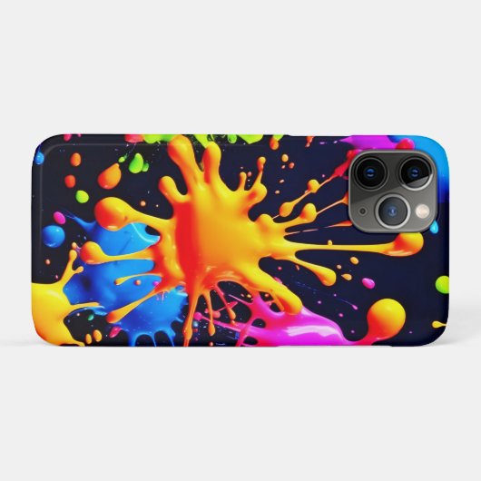 Abstraktes Neon Paint Splash Artwork Case-Mate iPhone Hülle (Rückseite (Horizontal))