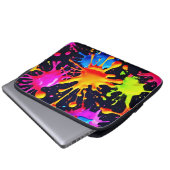 Abstraktes Neon Paint Splash Artwork Laptopschutzhülle (Vorne Knopf)