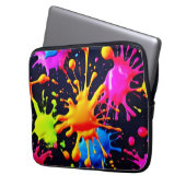 Abstraktes Neon Paint Splash Artwork Laptopschutzhülle (Vorderseite Links)