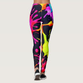 Abstraktes Neon Paint Splash Artwork Leggings (Rückseite)
