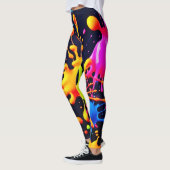 Abstraktes Neon Paint Splash Artwork Leggings (Links)