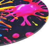 Abstraktes Neon Paint Splash Artwork Schneidebrett (Ecke)
