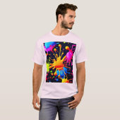 Abstraktes Neon Paint Splash Artwork T-Shirt (Vorne ganz)