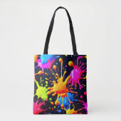 Abstraktes Neon Paint Splash Artwork Tasche (Vorderseite)