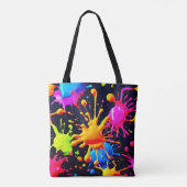 Abstraktes Neon Paint Splash Artwork Tasche (Rückseite)