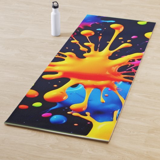 Abstraktes Neon Paint Splash Artwork Yogamatte (Beispiel)