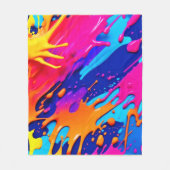 Abstraktes Neon Paint Tropfen Design Fleecedecke (Vorderseite)