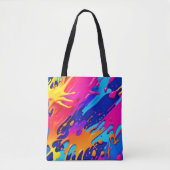 Abstraktes Neon Paint Tropfen Design Tasche (Vorderseite)
