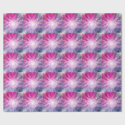 Abstraktes neon-pinkes und blaues Energie-Explosio Geschenkpapier (Flach)