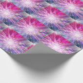 Abstraktes neon-pinkes und blaues Energie-Explosio Geschenkpapier (Ecke)