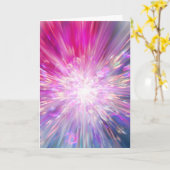 Abstraktes neon-pinkes und blaues Energie-Explosio Karte (Gelbe Blume)