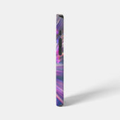 Abstraktes Neon-Rosa- und Blau-Energie-Explosion-G iPhone Hülle (Linke Seite)