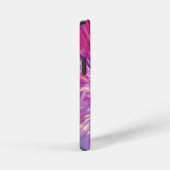 Abstraktes Neon-Rosa- und Blau-Energie-Explosion-G iPhone Hülle (Rechte Seite)