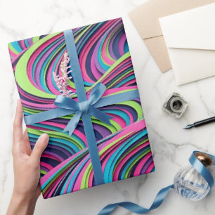 Abstraktes Neon-Wüsten-Dünen-Wellen-Geschenkpapier Geschenkpapier