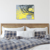 Abstraktes Nest in Grau und Gelb Leinwanddruck (Insitu (Schlafzimmer))