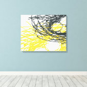 Abstraktes Nest in Weiß, Grau und Gelb Leinwanddruck (Insitu (Holzboden))
