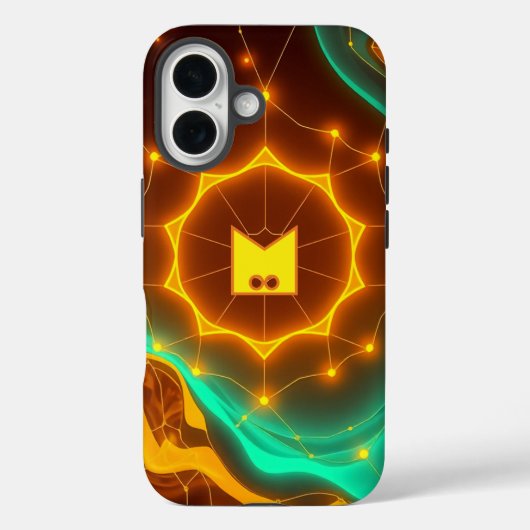 Abstraktes Netzglühen mit dynamischen Wellen Case-Mate iPhone Hülle (Rückseite)
