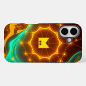 Abstraktes Netzglühen mit dynamischen Wellen Case-Mate iPhone Hülle (Rückseite (Horizontal))
