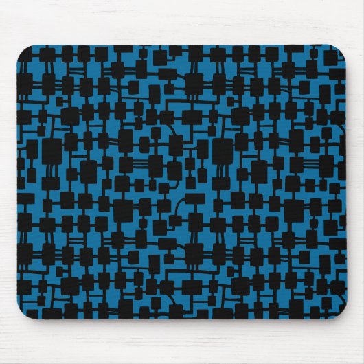 Abstraktes Netzwerk - Black on Blue 006699 Mousepad (Vorne)