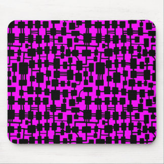 Abstraktes Netzwerk - Black on Magenta FF00FF Mousepad