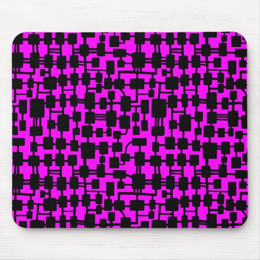 Abstraktes Netzwerk - Black on Magenta FF00FF Mousepad (Vorne)