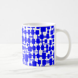 Abstraktes Netzwerk - Blue on Red Kaffeetasse