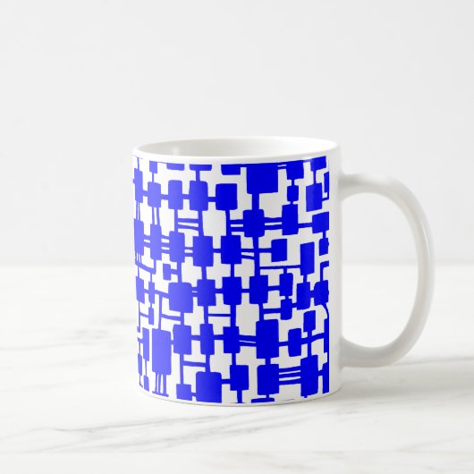 Abstraktes Netzwerk - Blue on Red Kaffeetasse (Rechts)
