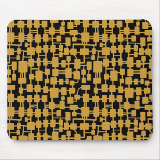 Abstraktes Netzwerk - Golden Brown on Black Mousepad