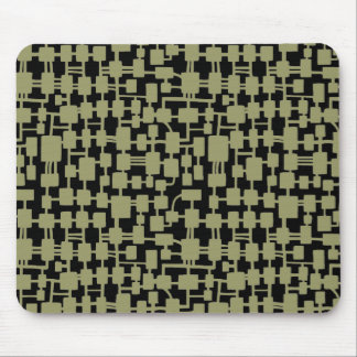 Abstraktes Netzwerk - Khaki auf schwarz Mousepad