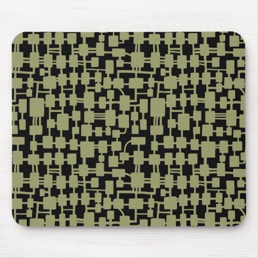 Abstraktes Netzwerk - Khaki auf schwarz Mousepad (Vorne)