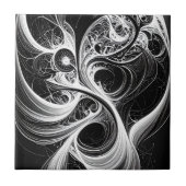 Abstraktes Netzwerk Kunst Keramik Tile Fliese (Vorderseite)