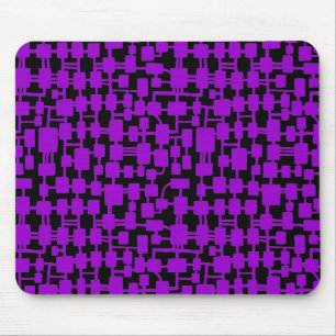 Abstraktes Netzwerk - Lila auf Schwarz Mousepad