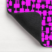 Abstraktes Netzwerk - Magenta auf Black Mousepad (Ecke)