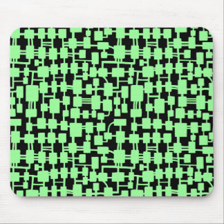 Abstraktes Netzwerk - Mini-Grün auf Schwarz Mousepad