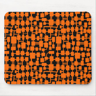 Abstraktes Netzwerk - Orange on Black Mousepad