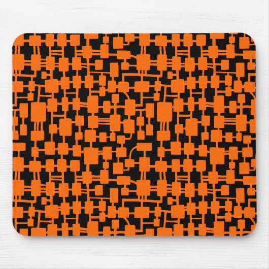 Abstraktes Netzwerk - Orange on Black Mousepad (Vorne)