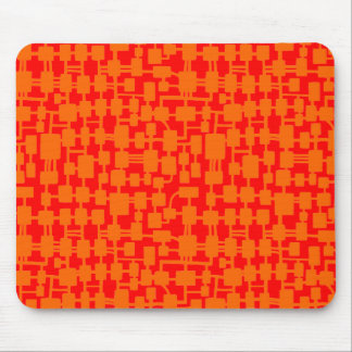 Abstraktes Netzwerk - Orange on Red FF000 Mousepad